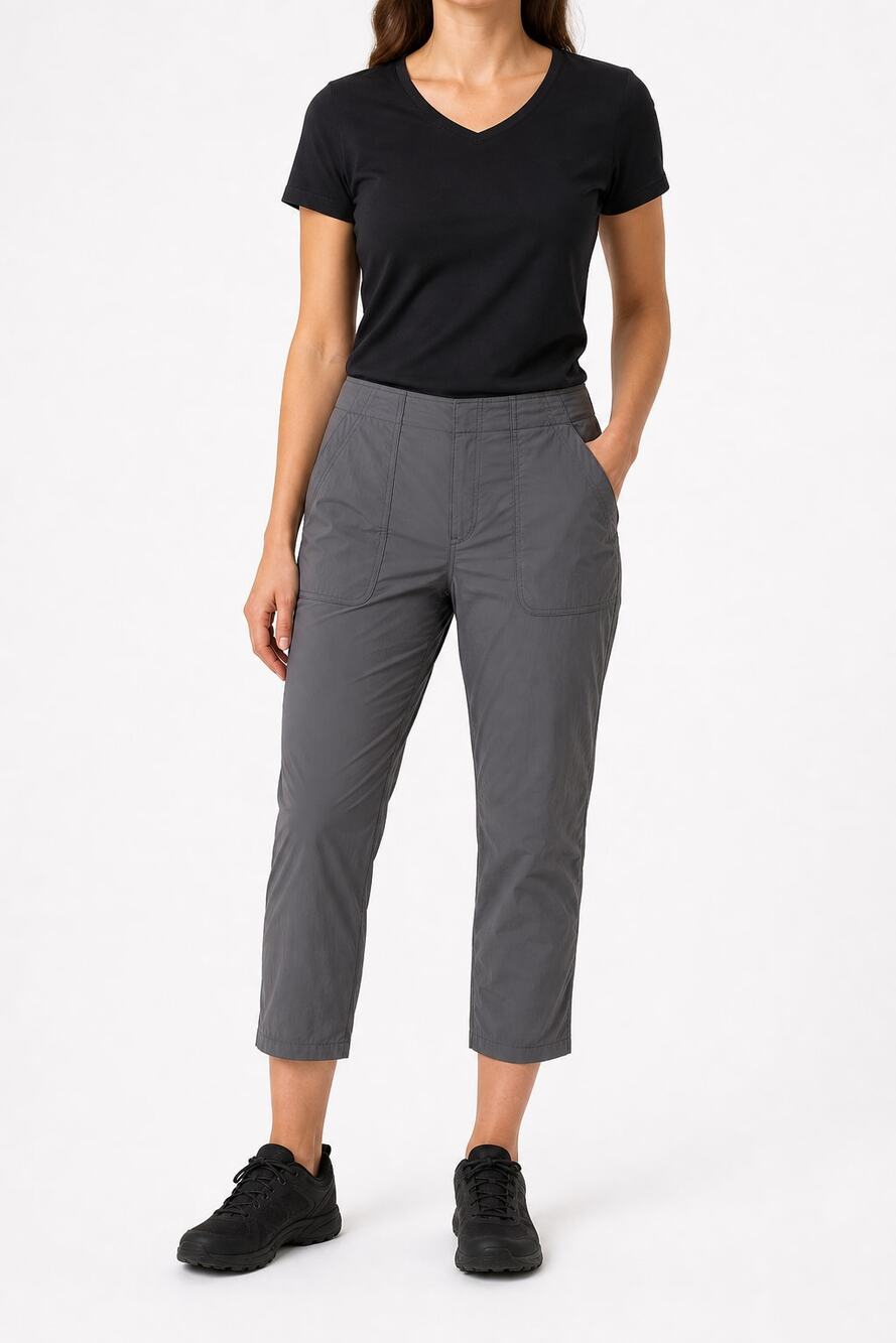 Eddie Bauer Women's Gray Nylon Stretch Hiking Trekking Cargo Pants 12 Gorpcore